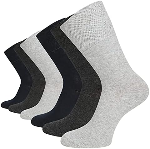 Mens 6 Pairs Socks Black Ankle Assorted Cotton Rich Comfort Top Socks Size 6-11