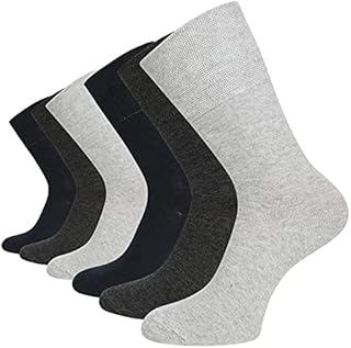 Mens 6 Pairs Socks Black Ankle Assorted Cotton Rich Comfort Top Socks Size 6-11