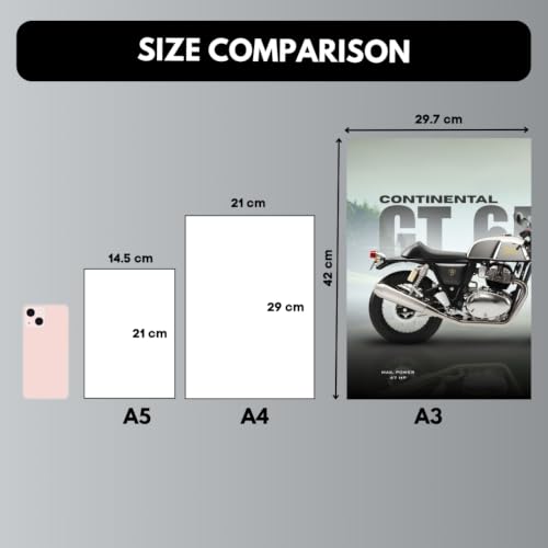 Image of RE Continental GT 650 Poster | Royal Bullet Poster Split Design Large Size (89 x 42 cm) GT 650 Mr Clean Wall Decor | Bike Posters for Wall, Gift for Boys Frames Bedroom, Hostel, Study Room (B 049)