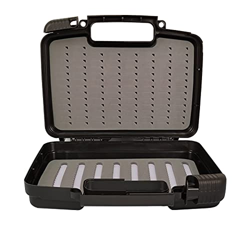 Aventik Streamer Fly Boxes Click Lock Large Streamer Flies Foams Fishing Tackle Box Boating Fishing Boxes 14X11X3.35inch/10.43X8.27X3.15inch (SF1B Black -10.43X8.27X3.15inch)
