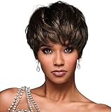 Hairuwear Kim Kimble Jada Short Layered Boycut Wig, Average Cap, MC4 10SS Expresso Martini