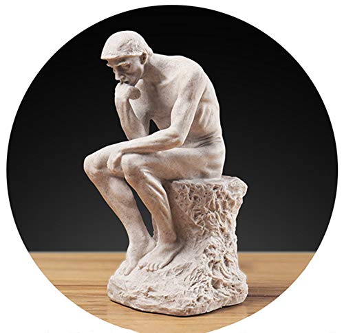 Newqz Creative Thinker Statues Individual Figurine For Living Room Decor H 9.6 Inch (Sandstone) #TOP3