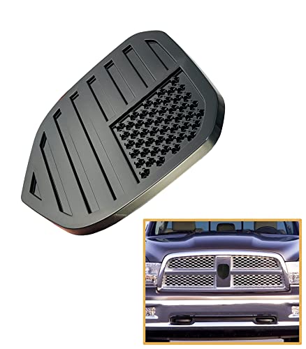 Image of Glossy Black American Flag Emblem Fits for RAM Front Grille Emblem Replacement Compatible Models /1500 2006-2018 /2500 2009-2018 /3500 2007-2018