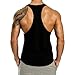 InleaderAesthetics Men's Tank Tops Sleeveless Shirts Y-Back Gym Workout Stringer Tank Tops Bodybuilding Fitness T-Shirts - Black-M