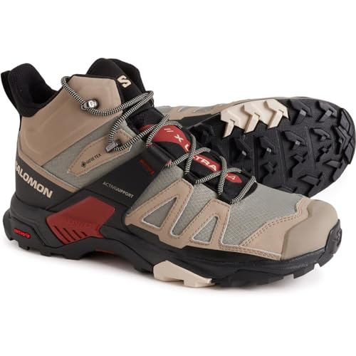 Salomon Herren X Ultra 4 Sneaker, Vintage Khaki Schwarz Burnt Henna, 47 1/3 EU