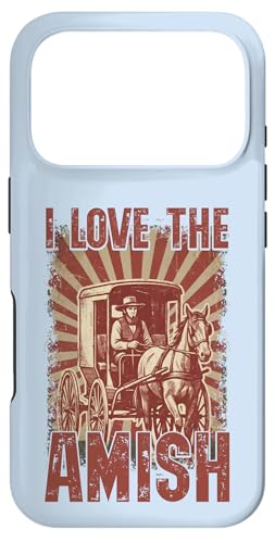 I Love The Amish Horse Buggy Driver �r���e�[�W�X�^�C�� �X�}�z�P�[�X iPhone 17 Pro �p