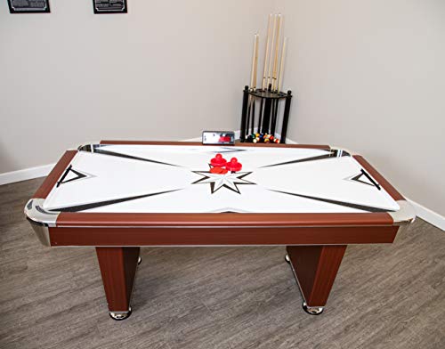 Hathaway Midtown 6' Air Hockey Family Game Table With Electronic Scoring, High-Powered Blower, Cherry Wood-Tone, Strikers And Pucks #TOP6