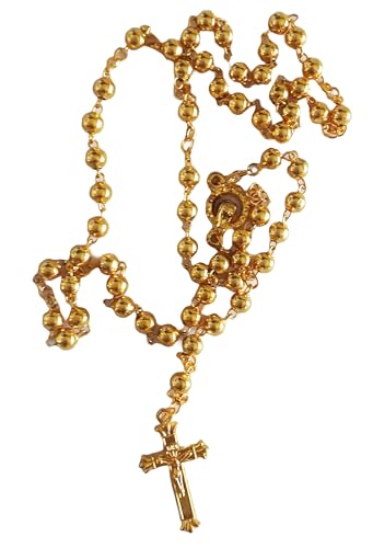 Golden Rosary for Praying | Catholic Prayer Rosary for Men & Women - 6mm beads (Golden))…