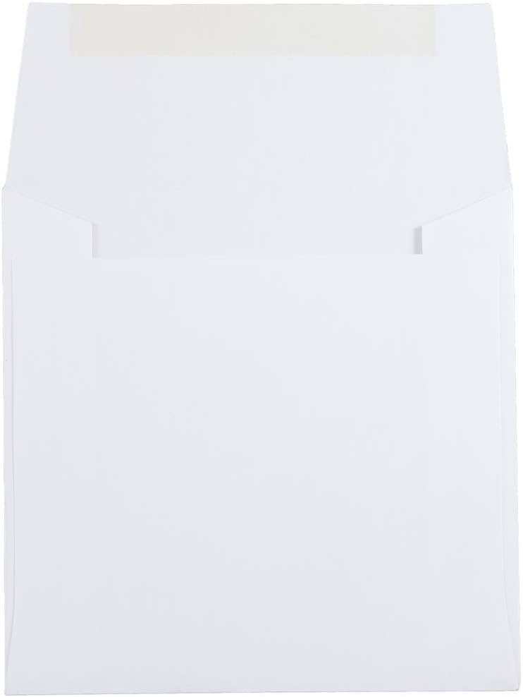 JAM PAPER 5.5 x 5.5 Square Invitation Envelopes - White - 50/Pack