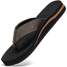 Mens Wide Flip Flop with Orthotic Arch Support Athletic Slide Thong Sandals for Men Soft Cushion Footbed