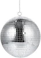 Morofme Disco Kugel 15cm, Hänge Discokugel, Spiegelkugel Discokugeln Deko, Silber Diskokugel groß Partydeko für Hochzeit Geburtstagsfeier Bühne Weihnachtsbaum Dekoration Lichteffek
