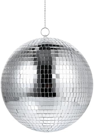 Morofme Disco Kugel 15cm Hänge Discokugel Spiegelkugel Discokugeln Deko Silber Diskokugel groß Partydeko für Hochzeit Geburtstagsfeier Bühne Weihnachtsbaum Dekoration Lichteffekt