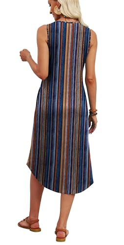 Image of WIHOLL Summer Dresses for Women 2026 Button Front Sleeveless Casual Midi Dress Beach Vacation Sundresses with Pockets