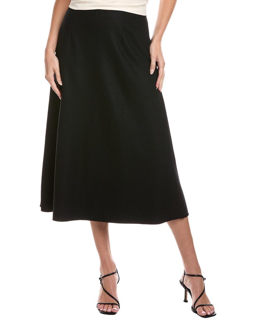 Eileen Fisher Womens Petite Felted Wool A-Line Skirt Pp Black