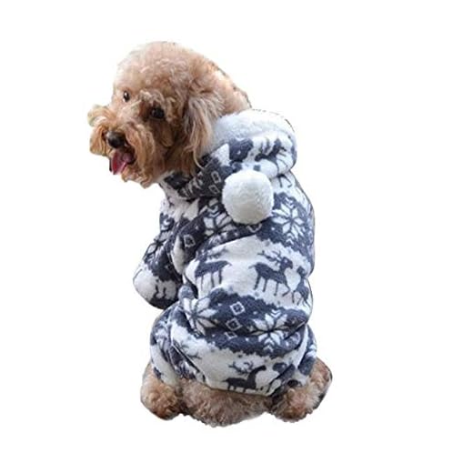 Fossrn Invierno Perro de Mascota Ropa de Abrigo Cachorro Mono Sudadera con Capucha Abrigo Perrito
