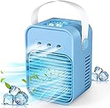 Portable Air Conditioner, Personal Air Cooler, Evaporative Cooler Air Humidifier, Humidifier Misting Fan, 3 Wind Speed Desktop Air Conditioner Fan for Home, Office, Room