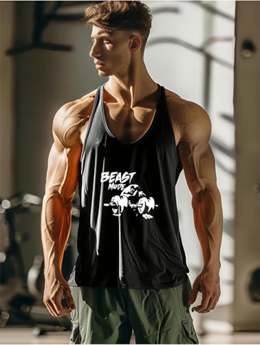 Image of furrr Men's Gym Vest for Bodybuilding | Printed Stringer Tank Top | Muscle & Training Wear