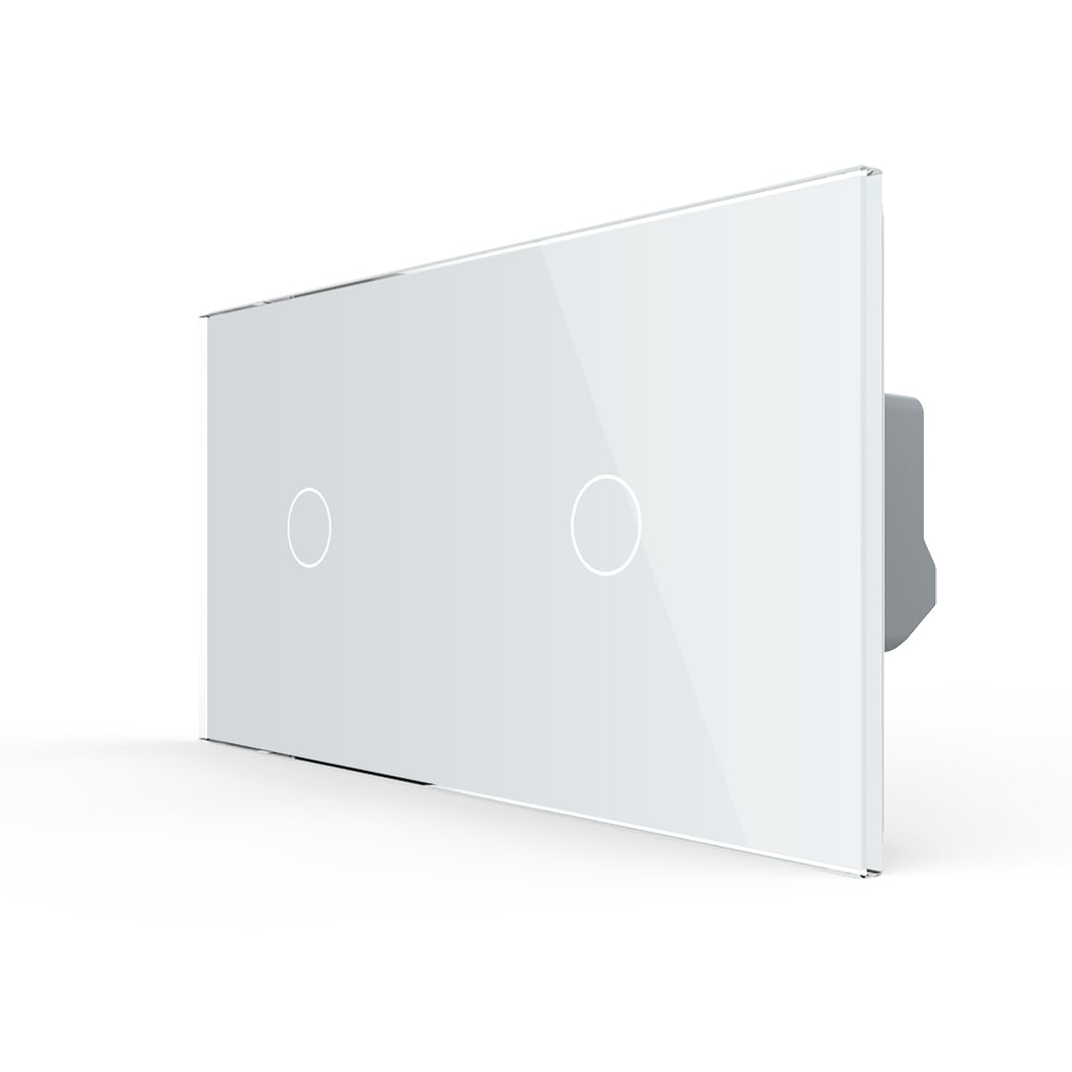 WLAN EC Schuko Steckdose Touch Lichtschalter Dimmer Wechselschalter Rollladenschalter | Glas Panel Glasrahmen | App Steuerung (2-Fach EC Lichtschalter)