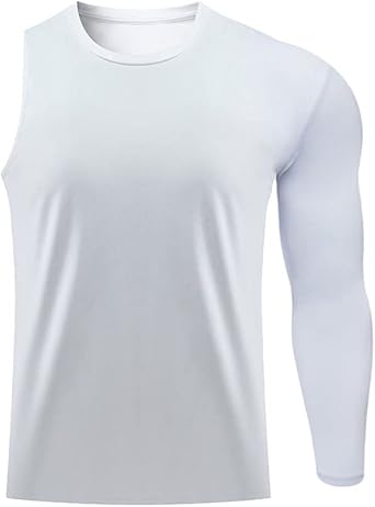 Mens Athletic Single Sleeve One Arm 1/2 Compression Shirt Sports Tight Base Layer Workout Underwear Active