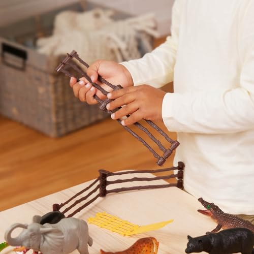 TERRA by Battat – Dschungelwelt – Dschungeltierfiguren & Zubehör – 60-Teile Spielzeug-Tier-Eimer für Kinder – Wildes Tier Spielzeug – Löwen, Gorillas, Zebras, Giraffen und mehr – 3 Jahre +