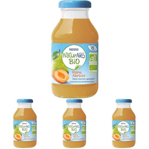Nestlé - Nestlé Bébé Naturnes BIO Boisson Poire Abricot Dès 6 Mois 200 ml (Lot de 4)