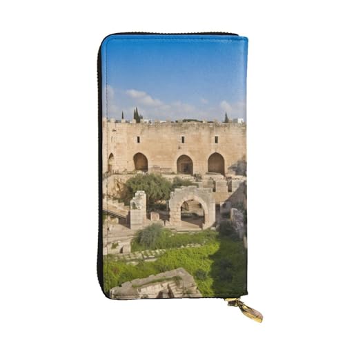 Portefeuille Israel en cuir chic, grand sac à main d'affaires et porte-téléphone