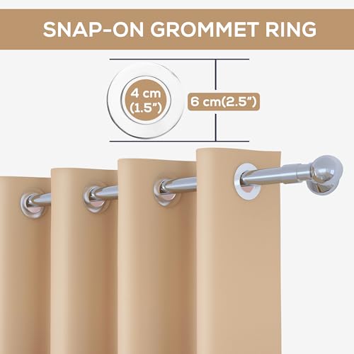 Image of Story@Home 100% True Blackout Window Curtains 5 Feet Long Set of 1 | Room Darkening Curtain | Gradient Printed | Ombre Curtains for Living Room | (116 x 152 cm, Beige & Brown)