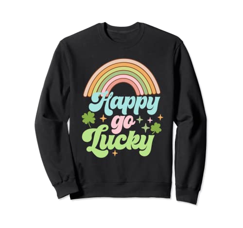 St Patricks Day Irish Happy And Lucky Rainbow Retro Style Felpa
