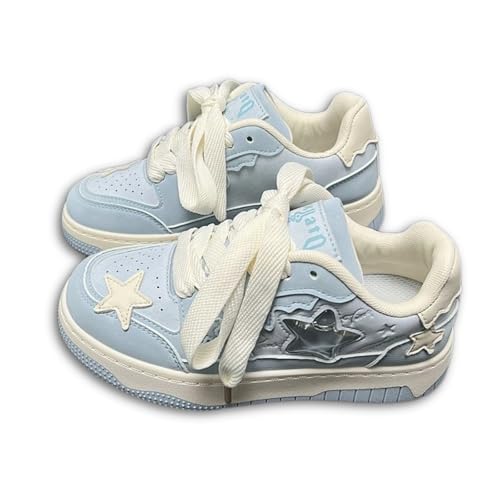 Women's Star Chunky Sneakers Y2k Aesthetic Cute Unique Comfort Casual Walking Creamy Stylish Platform Shoes for Sports3