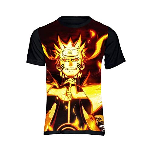 Camiseta Naruto Poder Anime Desenho Br Camisa Unissex 128 Preto Tamanho: 12; Cor: Preto