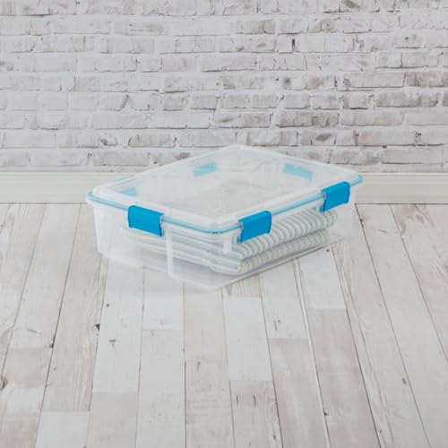 Sterilite Gasket Box, Stackable Storage Bin with Latching Lid, 37 Quart, 4 Pack - Image 6