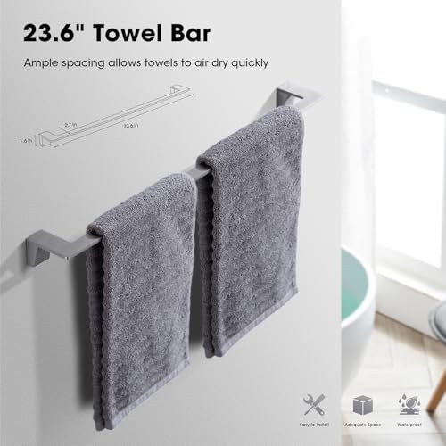 Barre porte-serviettes en acier inoxydable et accessoires de bain - 3