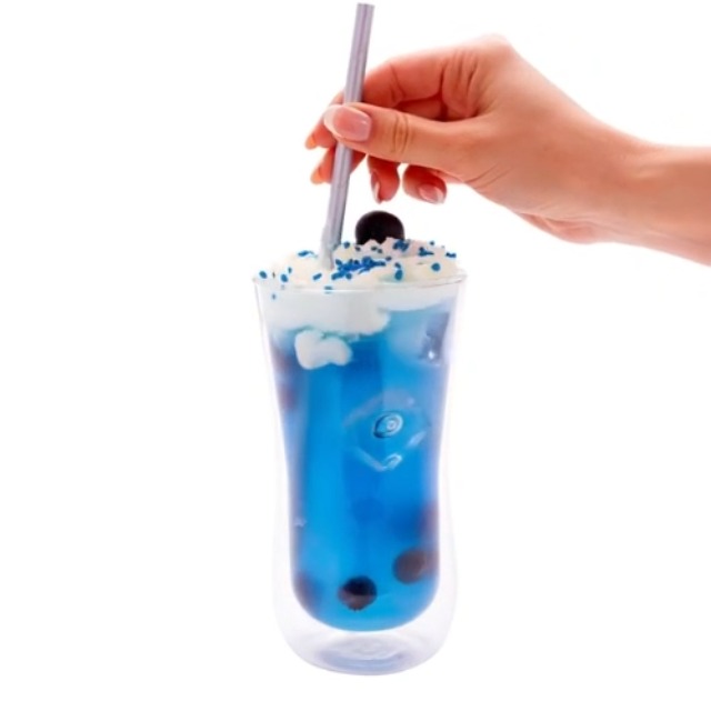 Pitillos de papel metálico azul hielo 7.8 pulg caja 25 pzas miniatura 4