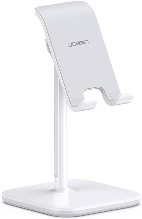UGREEN Cell Phone Stand Desk Holder Adjustable Compatible with iPhone 13 12 11 Pro Max SE XS X XR 8 7 6 Plus 6S, Samsung Galaxy S20 Ultra S10 S9 S8 Note 10 9 8, LG G8 ThinQ, Android Phone Up to 8 Inch