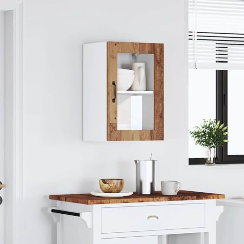 Miniatura 2 de Vidaxl Armario De Pared Para Cocina Puerta Cristal Porto Madera Vieja, Unidad De Pared De Cocina, Armario Para Pared De Cocina, Armario De Cocina En La Pared
