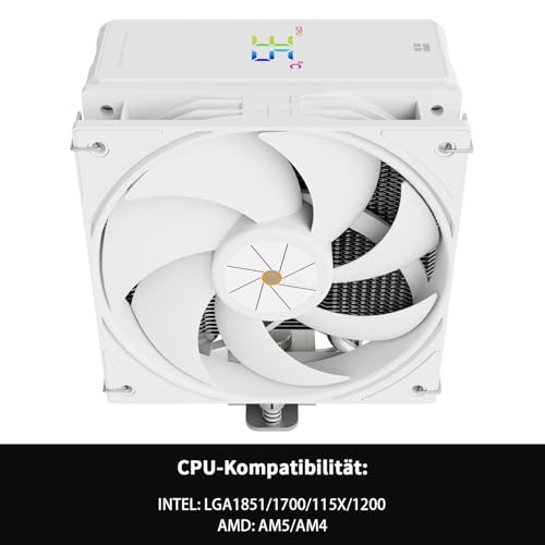 Thermalright Assassin X 120R cyfrowy wentylator CPU, cyfrowy wyświetlacz Top Cover, TL-P12W PWM Quiet Fan CPU, chłodzenie powietrza, obsługa AM4/AM5, Intel LGA1851/1700/1150/1151/1200