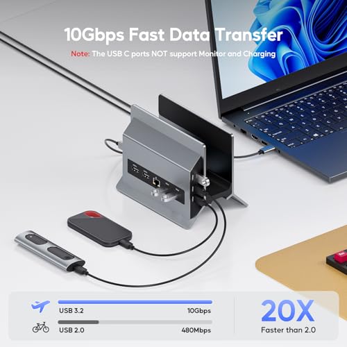 PULWTOP 11-in-1 縦置きUSB-Cドッキングステーション (BD216C)