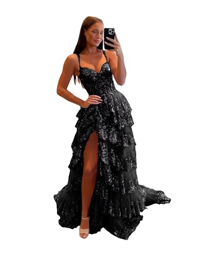 Off The Shoulder Plus Size Hot Pink Prom Dress with Slit Elegant Lace Tulle Tiered Dress for Women