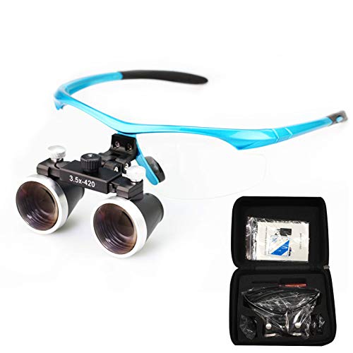 Dental Binocular Loupes 3.5 x 429mm Magnifier (Blue)