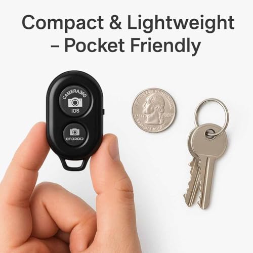Image of CERLINK Bluetooth Remote Shutter with Protective Carry Case, Wireless Camera Control for Android & iOS Smartphones, Portable Selfie Clicker for Tripod & Selfie Stick