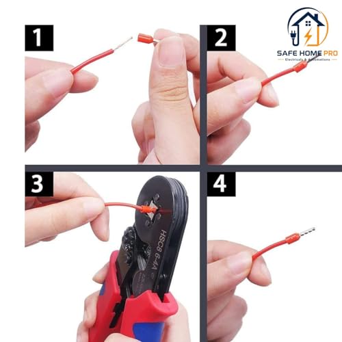 Image of SAFE HOME PRO 100 Pcs,10mm Ferrule Copper Crimp Connectors Lugs End Termnal, Red Insulated Crimp Pin Terminals Copper Crimp Ferrules Wire Cord Pin End E1012 For Multiple Application (10mm)(Browm)