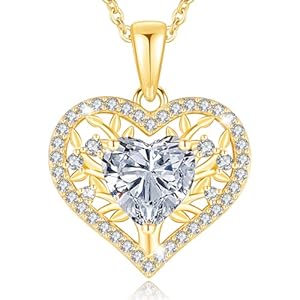 LAVUMO Collar Mujer Corazón Árbol de la Vida Joyas para Mujer Plata de Ley 925 Regalos Originales para Mujer, Esposa, Mamá, Novia Navidad Cumpleaños Día de San Valentín Regalo