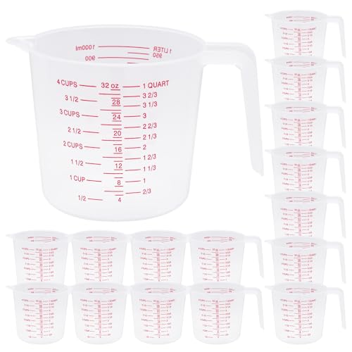 16 Pcs 4 Cup/32 Oz Plastic Measuring Cups With Spout And Handle