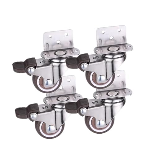 DFLPBHAV 4 Pcs/Lot 2 Inch Caster L-Shaped 90 Degree Right Rack Self Quiet Furniture Wheel(B)