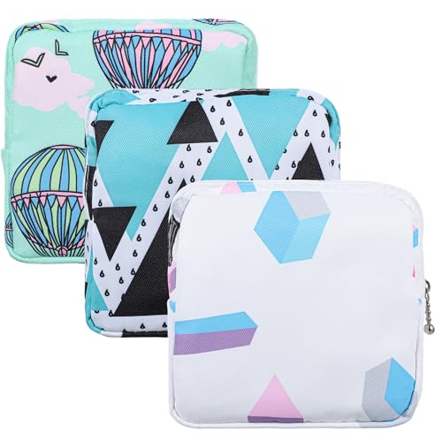 Ymapinc 3Pcs Sanitary Napkin Storage Bag Period Bags for Teen Girls for School Portable Tampon Storage Pouch for Women Ladies with Zipper Feminine Necessities