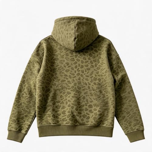 Cheetah Print Hoodie Y2K Loose Fit Fall Hoodies for Women Graphic | Maple Leaf, Ribbed Cuffs and Hem, Vintage Graphic, Drop Shoulder, Going Out, Plus Size, Fall Winter, Soft Cozy - image 5