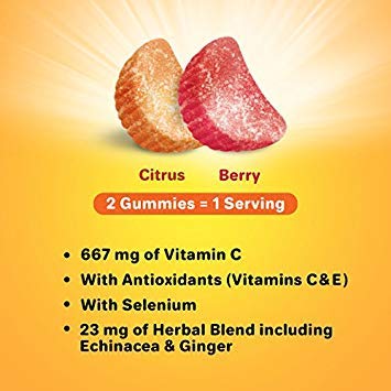 Airborne 500mg Vitamin C + Zinc Immune Support Supplement Gummies for Kids, Assorted Fruit Flavor, Gluten Free Crafted Blend with Powerful Antioxidants Vitamins C & E, 42 Gummies (4 Pack) - Thumbnail 3