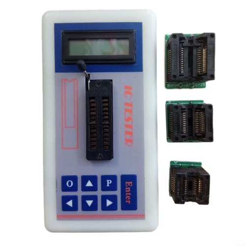 URPIZY Circuito integrado IC Chip Tester Transistor Digital Detector IC Chip Detector para Serie 74ch para OSMO CD4000 HEF400 4500 Serie (Host + 3 conectores de prueba)