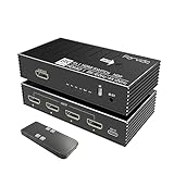 HDMI Switch 4 in 1 Out 8K 120Hz 4K HDMI 2.1 Switcher/Splitter 4 in 1 Out with Remote, 4 Port Hub for Gaming PS5 Xbox TV Monitor - Ultra HD HDR 1080P 3D