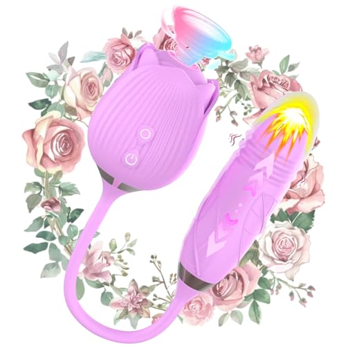 Vibrateirs for Women Today Adult, Rose Viboatorr with Tongue, Women Viboators Toys Powerful 2025 Enhanced Rose Vibratoer Stimulator 10 Speed for Womens (pink2)